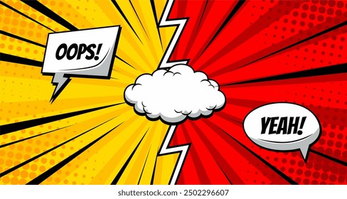 Versus pop art background template for cartoon comic book page or poster.