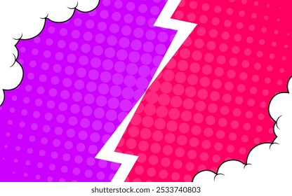 Versus Plantilla de fondo de arte pop para la página de historietas o póster.