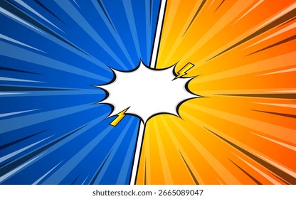 Versus Plantilla de fondo de arte pop para páginas de historietas o carteles. Ilustración vectorial.