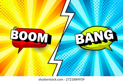 Versus Plantilla de fondo de arte pop para páginas de historietas o carteles. Ilustración vectorial.