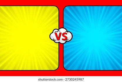 Versus Pop Art Hintergrundvorlage für Comic-Seiten oder Poster. Vektorgrafik.