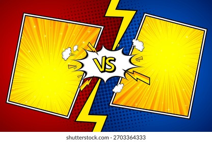 Versus pop art background templates for comic book pages.