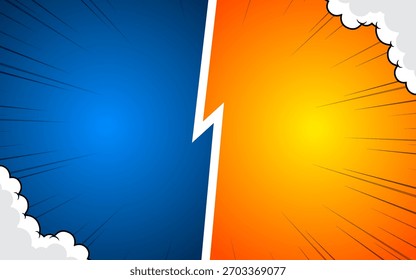 Versus pop art background templates for comic book pages.