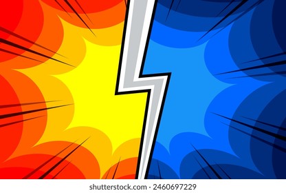 Versus pop art estilo cómic diseño de fondo con colores de semitonos. Ilustración vectorial