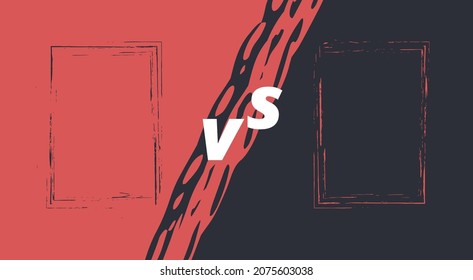 Versus poster. VS comparison blank. Vector color background.