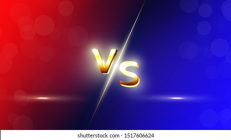 Versus Red and blue VS letters background for sports, fight competition, battle, match and games. Versus logo vs game concept of rivalry. Vector illustration