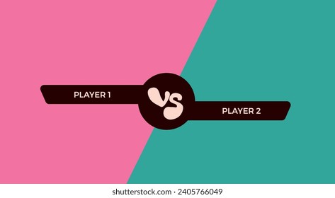 Plantilla retro con logo y nombres de concursantes. Afiche Vs. Ilustración del vector.