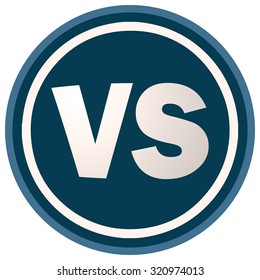 Versus Round Blue Sign, Vector Illustration. 