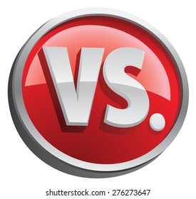 Versus round glossy and shiny red button