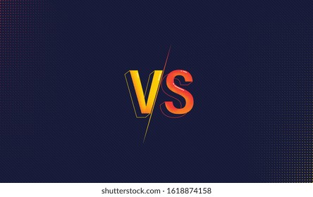 Versus screen background, fight clash battle vs match. Concept sport and fight competition, confrontation. orange versus yellow.