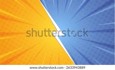 Versus Screen Background with Lightning Bolt and Comic Pop Art Style