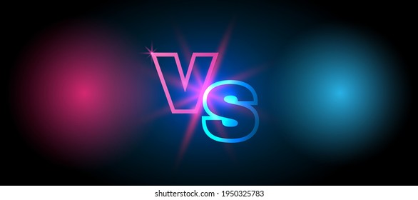Versus. Cartel de la competencia, concepto de equipo. Fondo abstracto con letras brillantes. Ilustración vectorial.