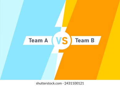 Versus screen. Battle headline template. Sports team matches conflict. Vector illustration