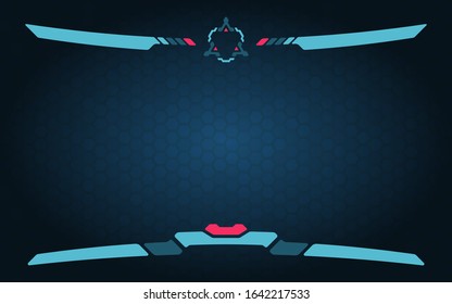 Versus screen with Blue HUD Design. Futuristic design.  Battle banner match. Announcement of Players And Gamers.
