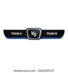 Versus screen is comparing team a against team b, showing competition in a gaming concept