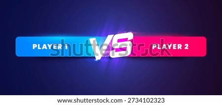 Versus Screen Concept For Sport Match Or Battle. Input Fields Player One And Two.