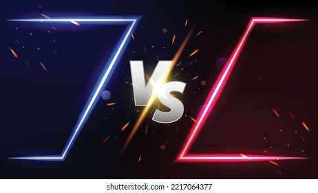 Versus Screen Design Banner. Competition vs Game Match, Martial Arts vs Sports Battle. Easy to Edit. Vector Illustration