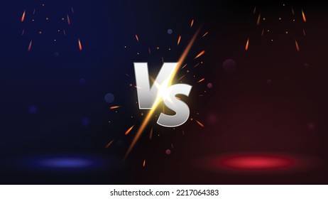 Versus Screen Design Banner. Competition vs Game Match, Martial Arts vs Sports Battle. Easy to Edit. Vector Illustration