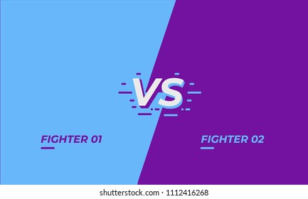 Versus screen design. Battle headline template. Fllat modern design. Vector illustration