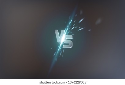 Versus screen design. Battle headline template vector illustration background. Neon versus logo vs letters for sports and fight competition. Battle vs match, game concept competitive vs promo banner