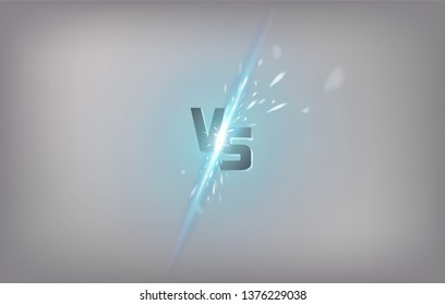 Versus screen design. Battle headline template vector illustration background. Neon versus logo vs letters for sports and fight competition. Battle vs match, game concept competitive vs promo banner