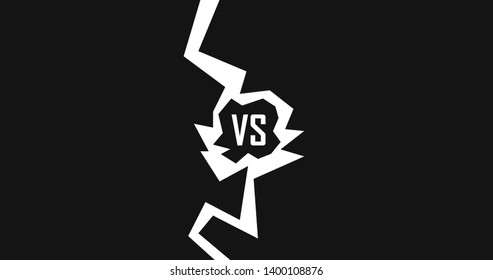 Versus screen design. Battle headline template. Fllat modern design. VS letters.