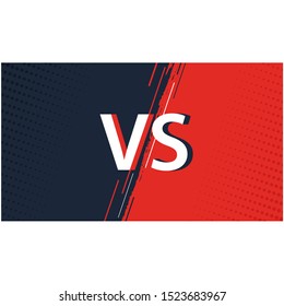  Versus screen design. Battle headline template in red and deep blue colours vector illustration