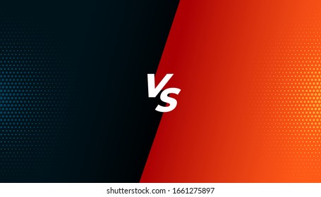 Versus screen design,  Battle headline template, Versus black and orange background,  Vector illustration. 