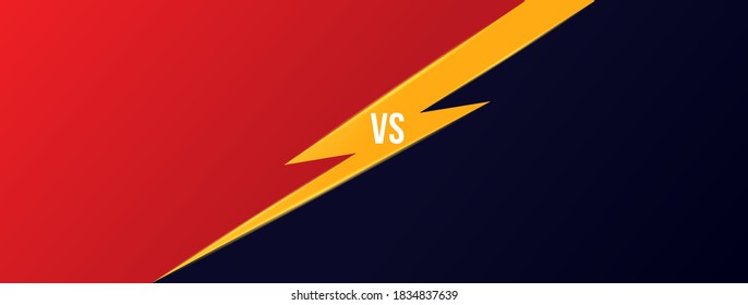 Versus screen design. Fight background with red vs dark blue. Battle headline template. Vector flat modern design. Combat against each other.