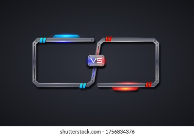 versus screen design frame template, battle, sport, game, fight .Futuristic vector illusutration.