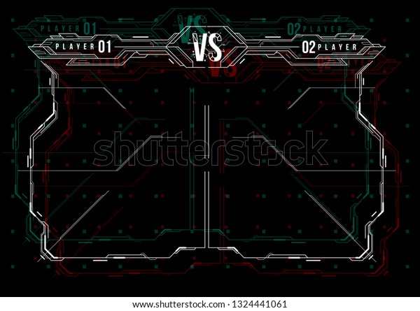 Versus Screen Design Hud Elements Announcement Stock Vector