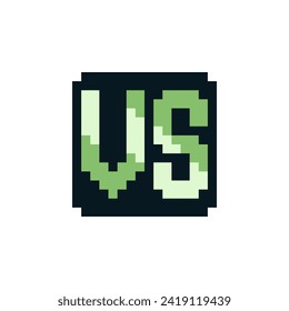 Versus screen, design for logo, web, mobile app. Game tournament achievement emblem. Pixel art icons set. 8-bit. Game assets. Isolated abstract vector illustration.