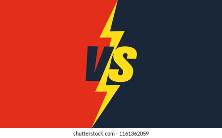 Versus screen design. Red and blue VS letters. Vector illustration