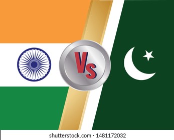 Versus screen design,India vs Pakistan, Vector illustration