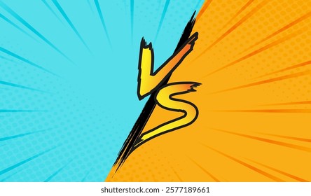  Versus screen. Fight backgrounds against each other, Letters painted with a brush. vector background. 