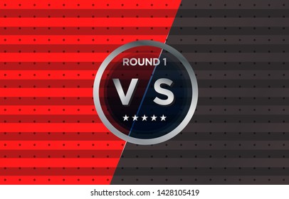 Versus screen. Fight backgrounds, red vs black.