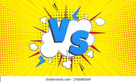 Versus screen flat style design vector illustration. Fight screen for battle or gaming. Red versus blue. Fight.