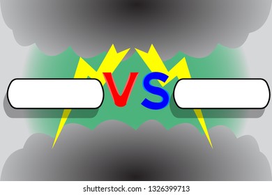 versus screen with frames, zippers and clouds