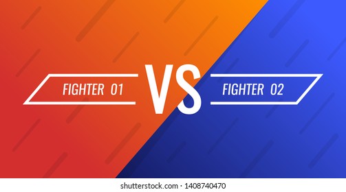Versus Bildschirm mit geometrischen Formen. Vs Gefechtsüberschrift. Moderne Vektorillustration im Flachstil.