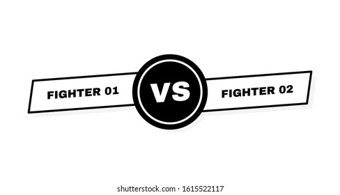 Versus screen isolated on white backgrounds. Vs battle headline. Confrontation fight competition. Vector illustration.