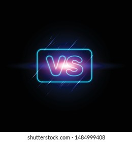 Versus screen. Modern versus background with luxury style. Challenge composition with neon effect.
