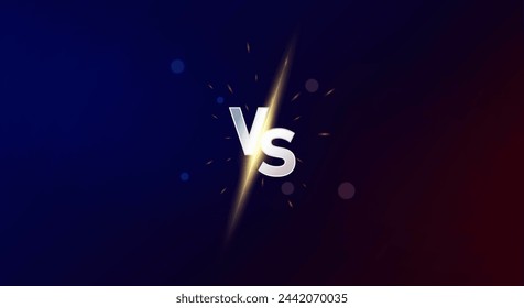 Im Gegensatz zum Bildschirm. Modern versus Hintergrund mit Luxus-Stil.vs Kollision auf einem rot-blauen Hintergrund, Konfrontation Konzept, Wettbewerb vs Match-Spiel, Martial Battle vs Sport. Vektor gegen Kampf