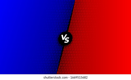 Versus screen new design,  Battle headline template, Versus Red and Blue background, Vector illustration.