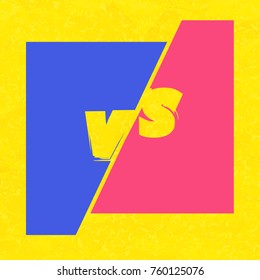 Versus  screen on colorfull texture background.  Vector Illustration.