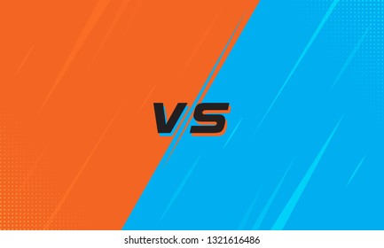 Versus Screen Orange and Light Blue With Halftone. Vs Fight background for battle, competition and game. Vector Illustration Versus screen.