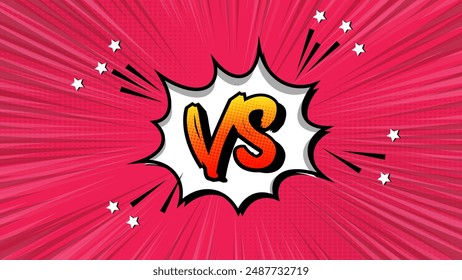 Versus Screen retro game VS Interface.Versus Screen With Speedlines.Pop art.