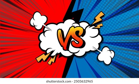Versus Pantalla juego retro VS Interfaz. Versus Pantalla Con Líneas De Velocidad.	