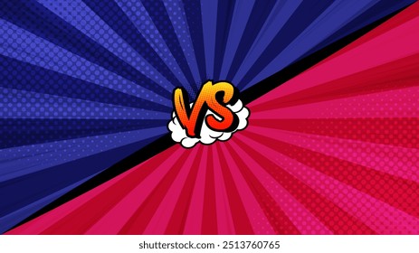Versus Screen retro game VS Interface. Versus Screen With Speedlines.	

