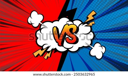 Versus Screen retro game VS Interface. Versus Screen With Speedlines.	