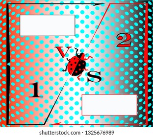 versus screen is a vector with the image of a ladybug in red and black colors.